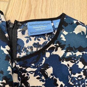 Simply Vera Vera Wang Blue and Black Floral Dress